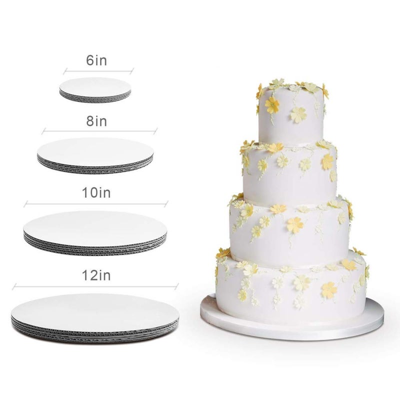 LEGLO Round Greaseproof Cake Boards â€“ White Cake Circle Base, 6/8/10/12 inch, 5 of Each Size LEGLO - Image 4